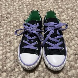 Converse All Star Black and Purple Sneakers